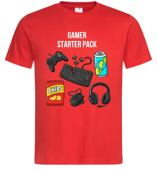 Мужская футболка Gamer starter pack Красный фото