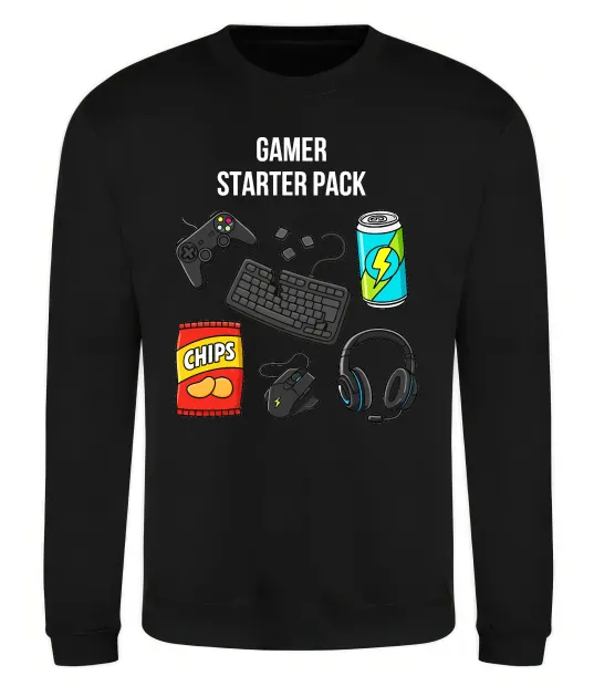 Свитшот Gamer starter pack Черный фото