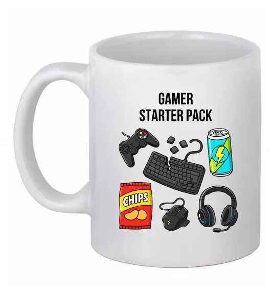 Чашка керамическая Gamer starter pack Белый фото