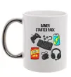 Чашка з кольоровою ручкою Gamer starter pack Срібло фото