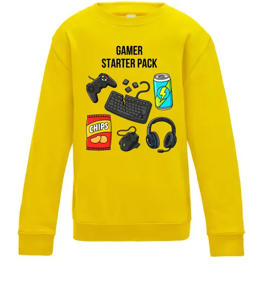 Дитячий світшот Gamer starter pack Сонячно жовтий фото