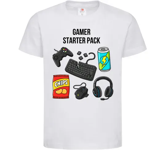 Дитяча футболка Gamer starter pack Білий фото