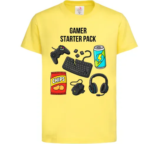 Дитяча футболка Gamer starter pack Лимонний фото