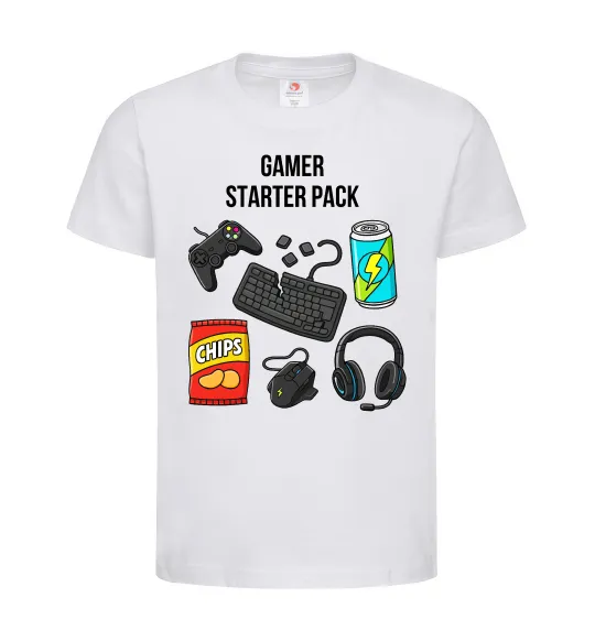 Дитяча футболка Gamer starter pack Білий фото