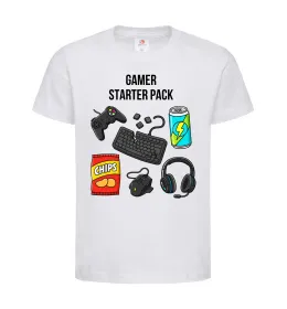 Дитяча футболка Gamer starter pack Білий фото