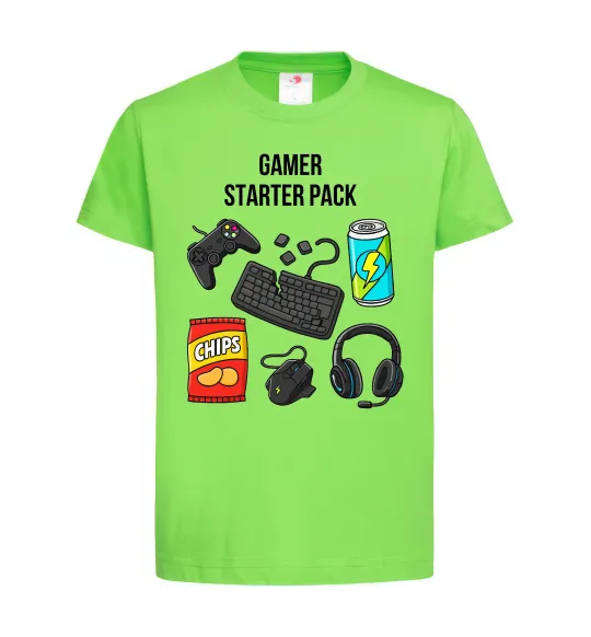 Дитяча футболка Gamer starter pack Лаймовий фото