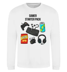 Світшот Gamer starter pack Білий фото