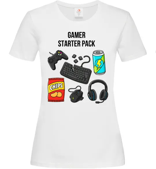 Женская футболка Gamer starter pack Белый фото