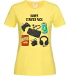 Женская футболка Gamer starter pack Лимонный фото