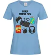 Женская футболка Gamer starter pack Голубой фото