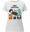 Жіноча преміум футболка Gamer starter pack Білий фото