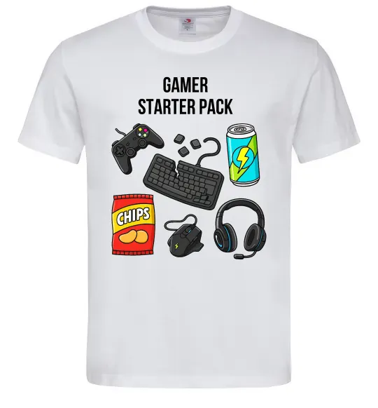 Мужская футболка Gamer starter pack Белый фото