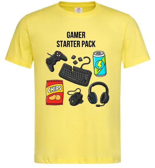 Мужская футболка Gamer starter pack Лимонный фото