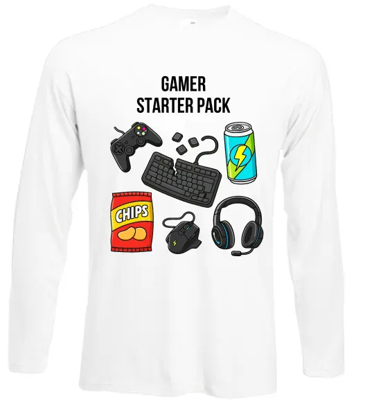 Лонгслив Gamer starter pack Белый фото