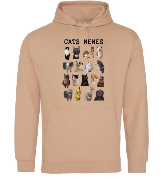 Жіноча толстовка (худі) Cats memes Пісочний фото