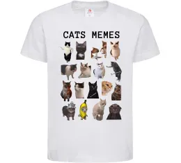 Детская футболка Cats memes Белый фото