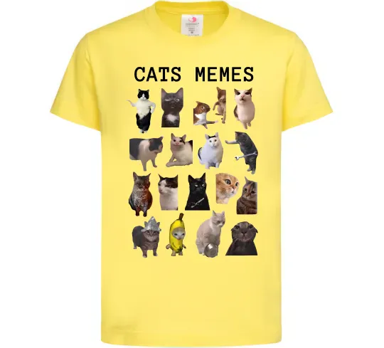 Детская футболка Cats memes Лимонный фото