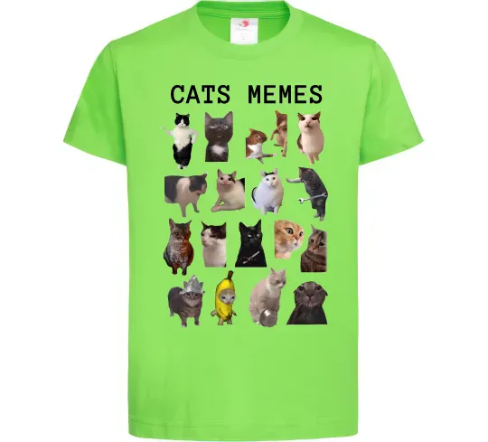 Детская футболка Cats memes Лаймовый фото