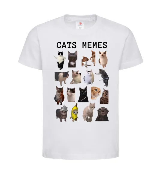 Дитяча футболка Cats memes Білий фото