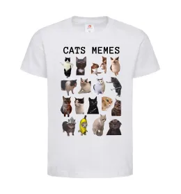 Детская футболка Cats memes Белый фото