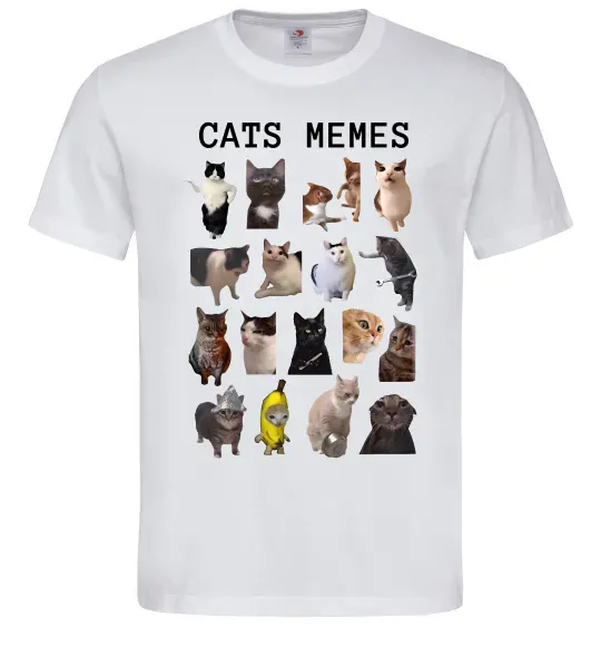Чоловіча футболка Cats memes Білий фото