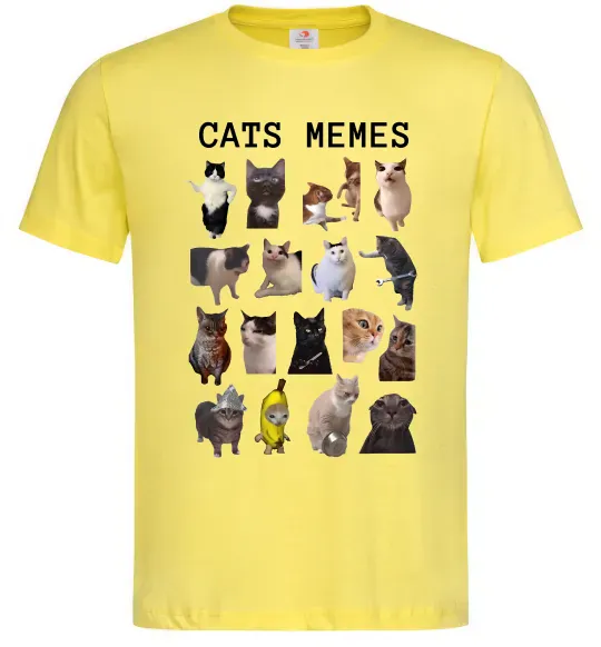 Чоловіча футболка Cats memes Лимонний фото