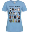 Женская футболка Cats memes Голубой фото