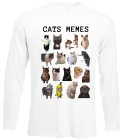 Лонгслів Cats memes Білий фото