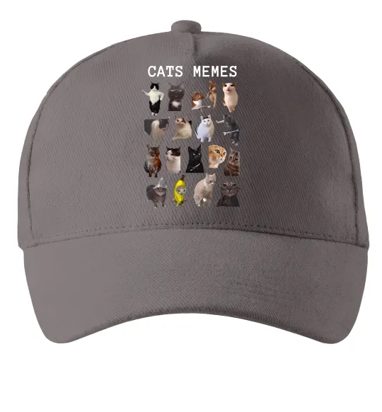 Кепка Cats memes Серый фото