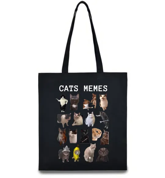 Еко-сумка Cats memes Чорний фото