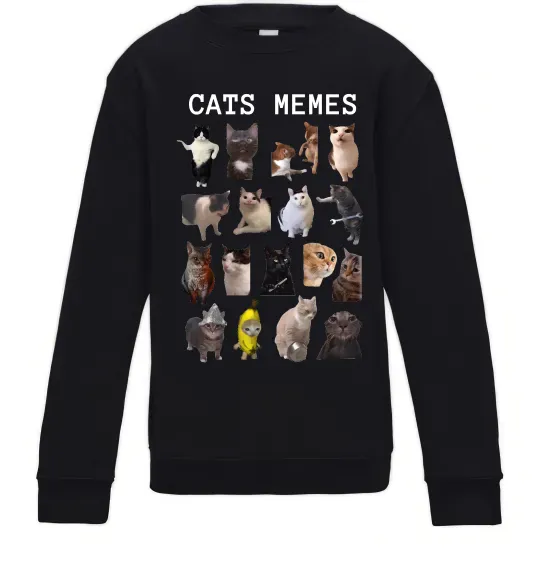 Дитячий світшот Cats memes Чорний фото
