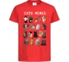 Детская футболка Cats memes Красный фото
