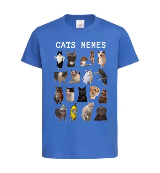 Дитяча футболка Cats memes Яскраво-синій фото