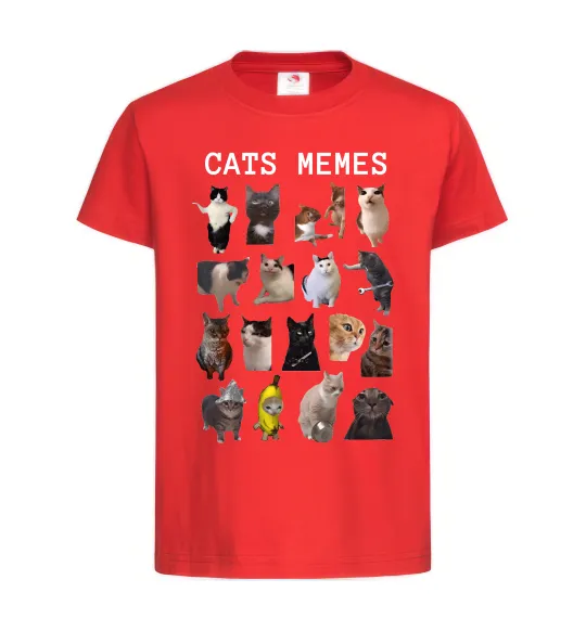 Дитяча футболка Cats memes Червоний фото