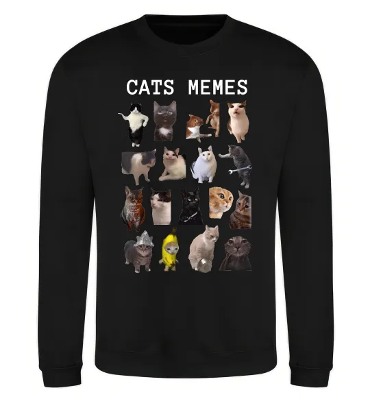 Свитшот Cats memes Черный фото