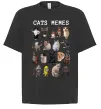 Футболка Оверсайз Cats memes Чорний фото