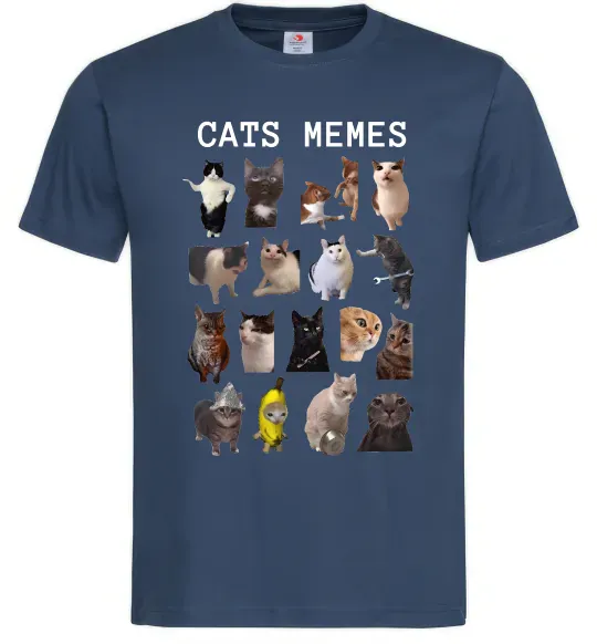 Чоловіча футболка Cats memes Темно-синій фото