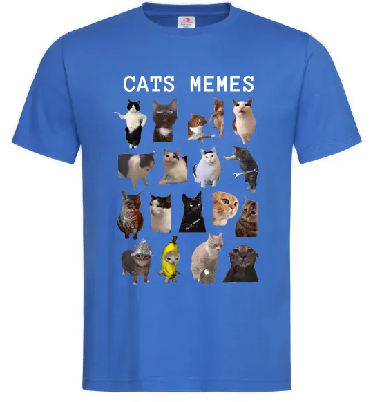 Чоловіча футболка Cats memes Яскраво-синій фото
