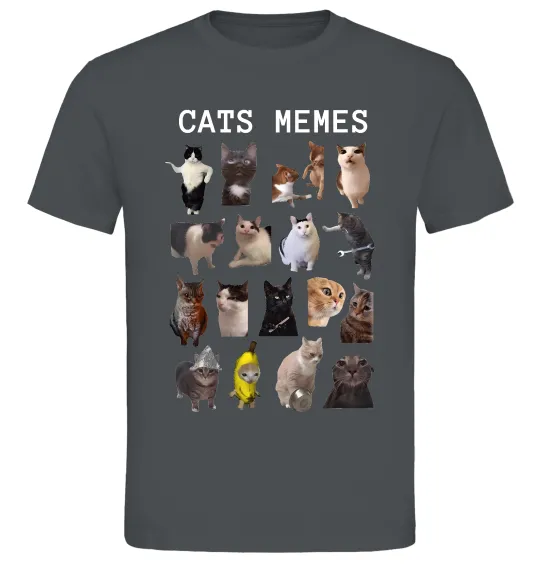Чоловіча футболка Cats memes Графіт фото