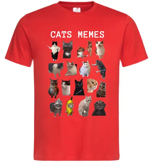Чоловіча футболка Cats memes Червоний фото