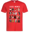 Чоловіча футболка Cats memes Червоний фото