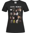 Женская футболка Cats memes Черный фото
