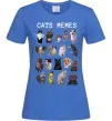 Женская футболка Cats memes Ярко-синий фото