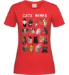 Женская футболка Cats memes Красный фото