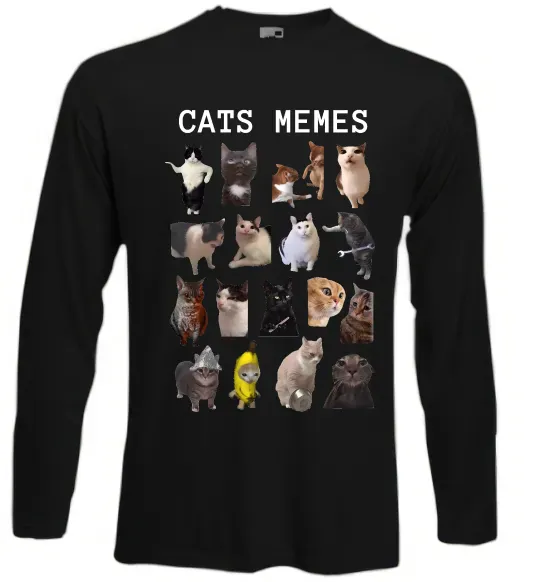 Лонгслив Cats memes Черный фото