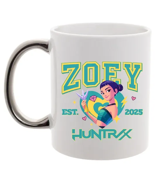 Чашка с цветной ручкой Zoey Huntrix KPOP Demon Hunters Серебро фото