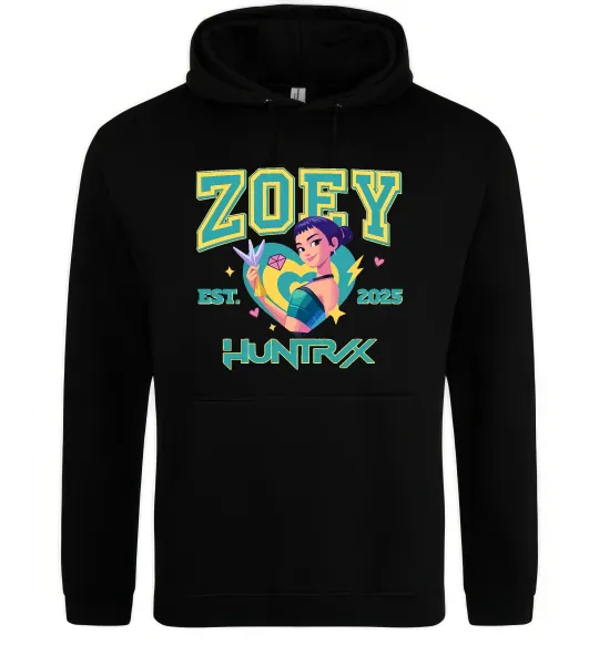 Мужская толстовка (худи) Zoey Huntrix KPOP Demon Hunters Черный фото