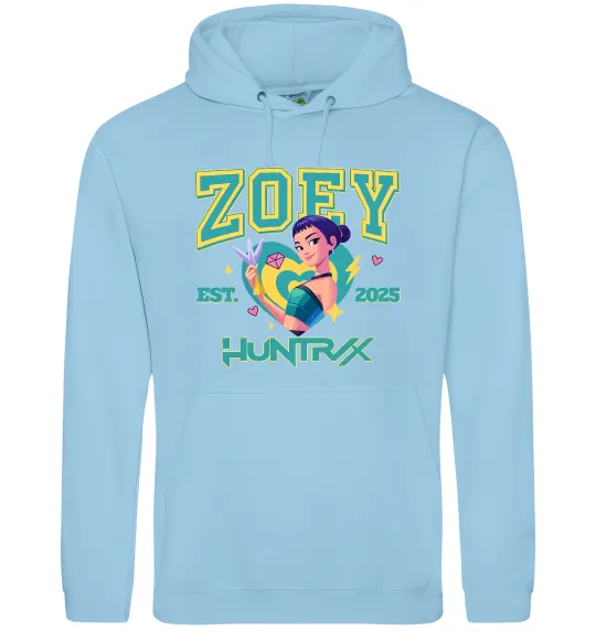 Женская толстовка (худи) Zoey Huntrix KPOP Demon Hunters Голубой фото