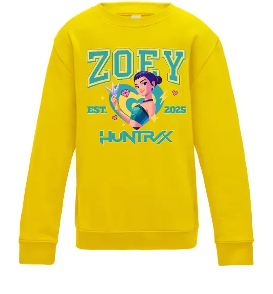 Дитячий світшот Zoey Huntrix KPOP Demon Hunters Сонячно жовтий фото