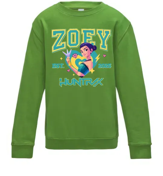 Дитячий світшот Zoey Huntrix KPOP Demon Hunters Лаймовий фото